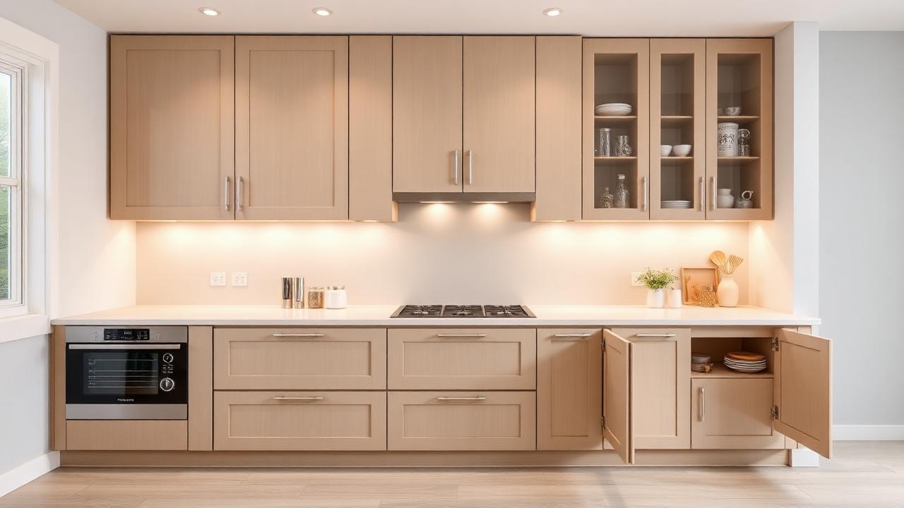 Walk-in wardrobe with LED lighting